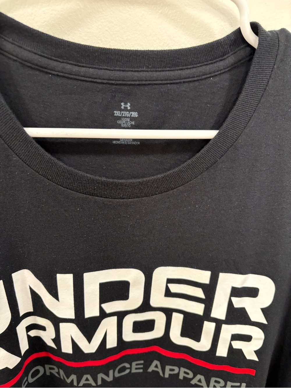 adidas Black Tee with White and Red Graphic